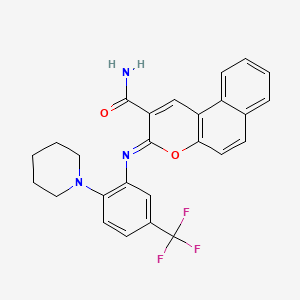 3-[2-Piperidin-1-yl-5-(trifluoromethyl)phenyl]iminobenzo[f]chromene-2-carboxamide