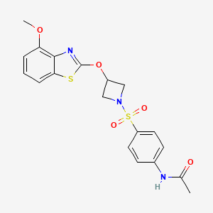 molecular formula C19H19N3O5S2 B2439785 N-(4-((3-((4-methoxybenzo[d]thiazol-2-yl)oxy)azetidin-1-yl)sulfonyl)phenyl)acetamide CAS No. 1421455-70-0