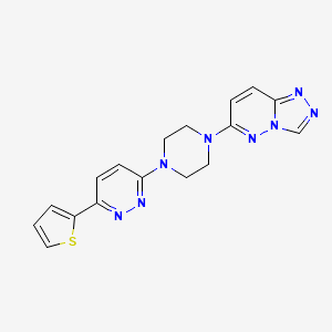 molecular formula C17H16N8S B2439792 3-(Thiophen-2-yl)-6-(4-{[1,2,4]triazolo[4,3-b]pyridazin-6-yl}piperazin-1-yl)pyridazine CAS No. 2415603-59-5