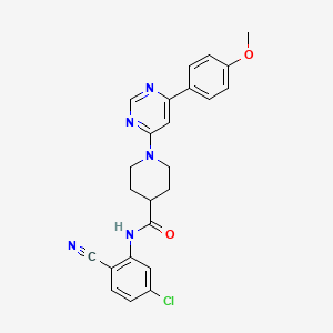 molecular formula C24H22ClN5O2 B2439795 N-(5-chloro-2-cyanophenyl)-1-(6-(4-methoxyphenyl)pyrimidin-4-yl)piperidine-4-carboxamide CAS No. 1396846-51-7