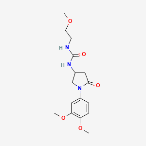 molecular formula C16H23N3O5 B2439802 1-[1-(3,4-Dimethoxyphenyl)-5-oxopyrrolidin-3-yl]-3-(2-methoxyethyl)urea CAS No. 877641-33-3