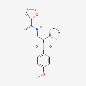molecular formula C18H17NO5S2 B2439818 N-[2-(4-methoxybenzenesulfonyl)-2-(thiophen-2-yl)ethyl]furan-2-carboxamide CAS No. 946285-50-3