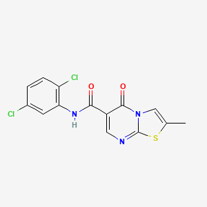 molecular formula C14H9Cl2N3O2S B2439821 N-(2,5-dichlorophenyl)-2-methyl-5-oxo-5H-[1,3]thiazolo[3,2-a]pyrimidine-6-carboxamide CAS No. 896339-77-8