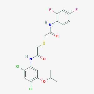 2-{[2-(2,4-dichloro-5-isopropoxyanilino)-2-oxoethyl]sulfanyl}-N-(2,4-difluorophenyl)acetamide