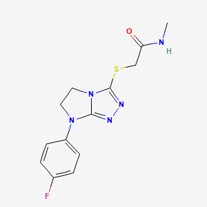 2-((7-(4-fluorophenyl)-6,7-dihydro-5H-imidazo[2,1-c][1,2,4]triazol-3-yl)thio)-N-methylacetamide