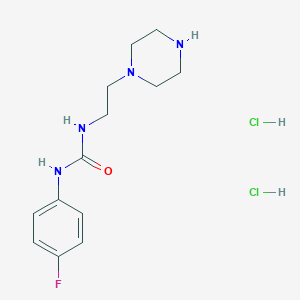 molecular formula C13H21Cl2FN4O B2439832 1-(4-Fluorophenyl)-3-(2-piperazin-1-ylethyl)urea;dihydrochloride CAS No. 2378503-44-5
