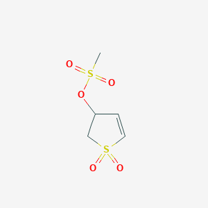 molecular formula C5H8O5S2 B2439849 1,1-Dioxido-2,3-dihydrothiophen-3-yl methanesulfonate CAS No. 39582-94-0
