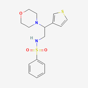 molecular formula C16H20N2O3S2 B2439854 N-(2-morpholino-2-(thiophen-3-yl)ethyl)benzenesulfonamide CAS No. 946357-13-7