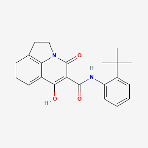 molecular formula C22H22N2O3 B2439880 N-[2-(tert-butyl)phenyl]-6-hydroxy-4-oxo-1,2-dihydro-4H-pyrrolo[3,2,1-ij]quinoline-5-carboxamide CAS No. 477859-92-0