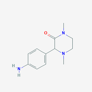 molecular formula C12H17N3O B2439902 3-(4-Aminophenyl)-1,4-dimethylpiperazin-2-one CAS No. 1133433-92-7