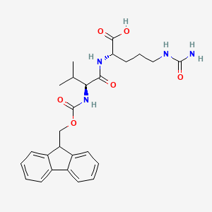(S)-2-((S)-2-((((9H-Fluoren-9-YL)methoxy)carbonyl)amino)-3-methylbutanamido)-5-ureidopentanoic acid