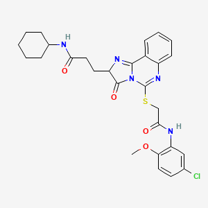 3-[5-({[(5-chloro-2-methoxyphenyl)carbamoyl]methyl}sulfanyl)-3-oxo-2H,3H-imidazo[1,2-c]quinazolin-2-yl]-N-cyclohexylpropanamide