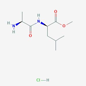 molecular formula C10H21ClN2O3 B2439911 methyl (2R)-2-[(2S)-2-aminopropanamido]-4-methylpentanoate hydrochloride CAS No. 2445750-68-3