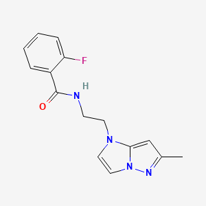 2-fluoro-N-(2-(6-methyl-1H-imidazo[1,2-b]pyrazol-1-yl)ethyl)benzamide