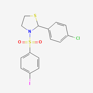 2-(4-Chlorophenyl)-3-((4-iodophenyl)sulfonyl)thiazolidine