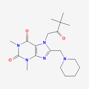 7-(3,3-Dimethyl-2-oxobutyl)-1,3-dimethyl-8-(piperidin-1-ylmethyl)purine-2,6-dione