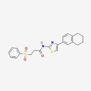 3-(phenylsulfonyl)-N-(4-(5,6,7,8-tetrahydronaphthalen-2-yl)thiazol-2-yl)propanamide