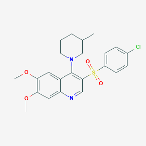 3-((4-Chlorophenyl)sulfonyl)-6,7-dimethoxy-4-(3-methylpiperidin-1-yl)quinoline