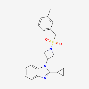 2-Cyclopropyl-1-[1-[(3-methylphenyl)methylsulfonyl]azetidin-3-yl]benzimidazole