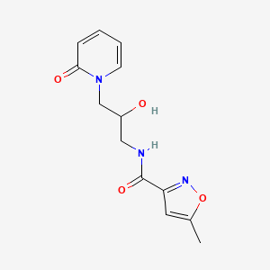 molecular formula C13H15N3O4 B2439949 N-(2-hydroxy-3-(2-oxopyridin-1(2H)-yl)propyl)-5-methylisoxazole-3-carboxamide CAS No. 1795296-53-5
