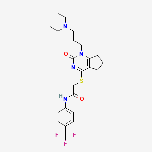 2-((1-(3-(diethylamino)propyl)-2-oxo-2,5,6,7-tetrahydro-1H-cyclopenta[d]pyrimidin-4-yl)thio)-N-(4-(trifluoromethyl)phenyl)acetamide