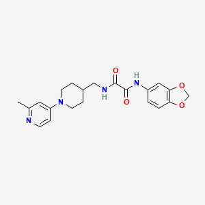 molecular formula C21H24N4O4 B2439952 N1-(benzo[d][1,3]dioxol-5-yl)-N2-((1-(2-methylpyridin-4-yl)piperidin-4-yl)methyl)oxalamide CAS No. 2034307-11-2