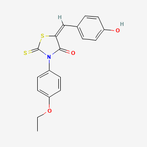 (5E)-3-(4-ethoxyphenyl)-5-[(4-hydroxyphenyl)methylidene]-2-sulfanylidene-1,3-thiazolidin-4-one