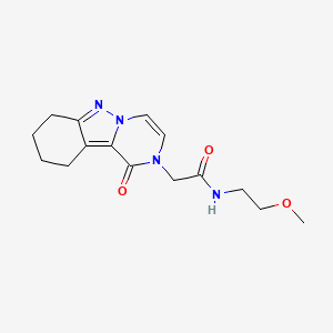 molecular formula C15H20N4O3 B2439963 N-(2-Methoxyethyl)-2-(1-oxo-7,8,9,10-tetrahydropyrazino[1,2-b]indazol-2-yl)acetamide CAS No. 2324951-74-6