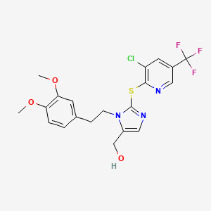 [2-[3-Chloro-5-(trifluoromethyl)pyridin-2-yl]sulfanyl-3-[2-(3,4-dimethoxyphenyl)ethyl]imidazol-4-yl]methanol