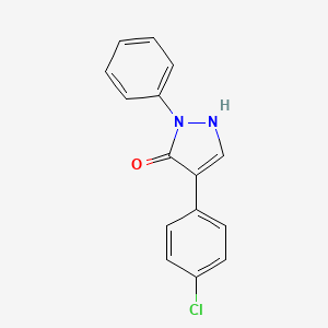 molecular formula C15H11ClN2O B2439980 4-(4-氯苯基)-2-苯基-1,2-二氢-3H-吡唑-3-酮 CAS No. 400075-09-4