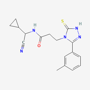 N-[cyano(cyclopropyl)methyl]-3-[3-(3-methylphenyl)-5-sulfanyl-4H-1,2,4-triazol-4-yl]propanamide