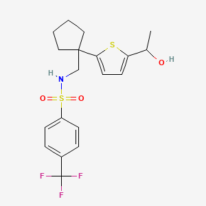 N-((1-(5-(1-hydroxyethyl)thiophen-2-yl)cyclopentyl)methyl)-4-(trifluoromethyl)benzenesulfonamide