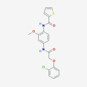molecular formula C20H17ClN2O4S B244000 N-(4-{[(2-chlorophenoxy)acetyl]amino}-2-methoxyphenyl)-2-thiophenecarboxamide 