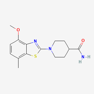 molecular formula C15H19N3O2S B2440001 1-(4-Methoxy-7-methyl-1,3-benzothiazol-2-yl)piperidine-4-carboxamide CAS No. 2415620-89-0