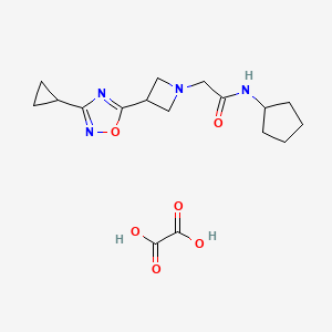 molecular formula C17H24N4O6 B2440003 N-cyclopentyl-2-(3-(3-cyclopropyl-1,2,4-oxadiazol-5-yl)azetidin-1-yl)acetamide oxalate CAS No. 1351620-14-8