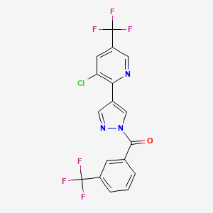 [4-[3-Chloro-5-(trifluoromethyl)pyridin-2-yl]pyrazol-1-yl]-[3-(trifluoromethyl)phenyl]methanone