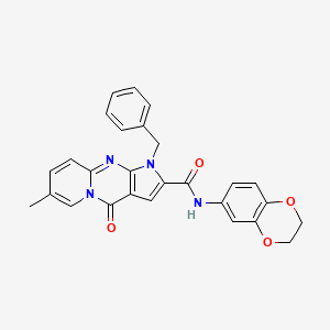 1-benzyl-N-(2,3-dihydrobenzo[b][1,4]dioxin-6-yl)-7-methyl-4-oxo-1,4-dihydropyrido[1,2-a]pyrrolo[2,3-d]pyrimidine-2-carboxamide