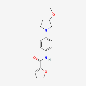 molecular formula C16H18N2O3 B2440016 N-(4-(3-methoxypyrrolidin-1-yl)phenyl)furan-2-carboxamide CAS No. 1797871-51-2