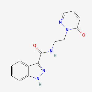 molecular formula C14H13N5O2 B2440030 N-(2-(6-oxopyridazin-1(6H)-yl)ethyl)-1H-indazole-3-carboxamide CAS No. 1226442-36-9