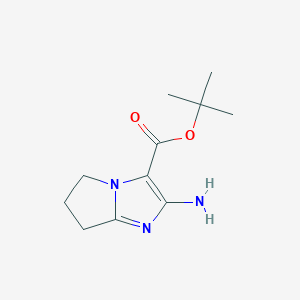 molecular formula C11H17N3O2 B2440052 tert-butyl 2-amino-5H,6H,7H-pyrrolo[1,2-a]imidazole-3-carboxylate CAS No. 2138379-84-5