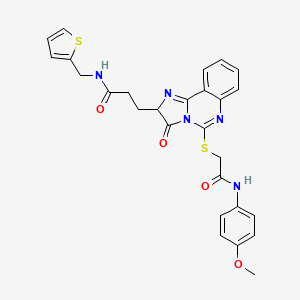 3-[5-({[(4-methoxyphenyl)carbamoyl]methyl}sulfanyl)-3-oxo-2H,3H-imidazo[1,2-c]quinazolin-2-yl]-N-[(thiophen-2-yl)methyl]propanamide
