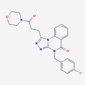molecular formula C23H22FN5O3 B2440062 4-(4-fluorobenzyl)-1-(3-morpholin-4-yl-3-oxopropyl)[1,2,4]triazolo[4,3-a]quinazolin-5(4H)-one CAS No. 902959-73-3