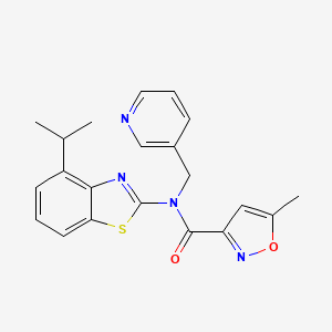 molecular formula C21H20N4O2S B2440071 N-(4-isopropylbenzo[d]thiazol-2-yl)-5-methyl-N-(pyridin-3-ylmethyl)isoxazole-3-carboxamide CAS No. 946274-87-9