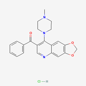 molecular formula C22H22ClN3O3 B2440073 1-{7-benzoyl-2H-[1,3]dioxolo[4,5-g]quinolin-8-yl}-4-methylpiperazine hydrochloride CAS No. 2097861-57-7