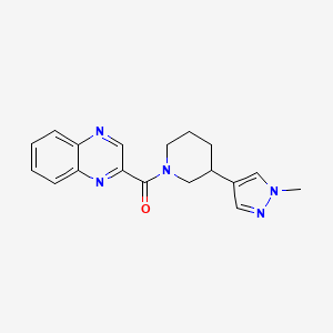 molecular formula C18H19N5O B2440077 2-[3-(1-methyl-1H-pyrazol-4-yl)piperidine-1-carbonyl]quinoxaline CAS No. 2320583-12-6
