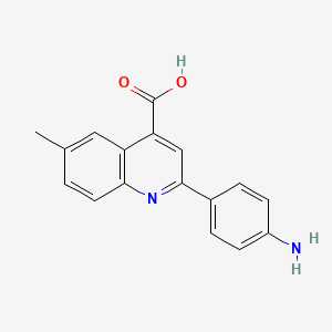 molecular formula C17H14N2O2 B2440078 2-(4-氨基苯基)-6-甲基喹啉-4-甲酸 CAS No. 590357-67-8