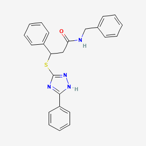 molecular formula C24H22N4OS B2440155 N-benzyl-3-phenyl-3-[(5-phenyl-4H-1,2,4-triazol-3-yl)sulfanyl]propanamide CAS No. 690249-28-6