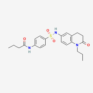 molecular formula C22H27N3O4S B2440166 N-{4-[(2-oxo-1-propyl-1,2,3,4-tetrahydroquinolin-6-yl)sulfamoyl]phenyl}butanamide CAS No. 951472-29-0