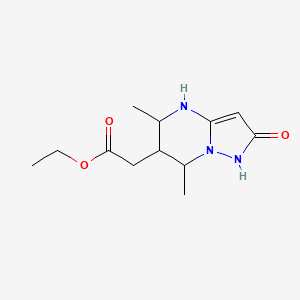 molecular formula C12H19N3O3 B2440173 Ethyl 2-(5,7-dimethyl-2-oxo-4,5,6,7-tetrahydro-1H-pyrazolo[1,5-a]pyrimidin-6-yl)acetate CAS No. 2248275-41-2