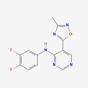 molecular formula C13H9F2N5O B2440182 N-(3,4-difluorophenyl)-5-(3-methyl-1,2,4-oxadiazol-5-yl)pyrimidin-4-amine CAS No. 2034339-35-8